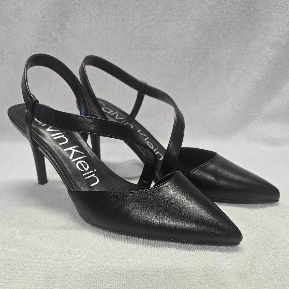 Calvin Klein Black Pointed-Toe Heels